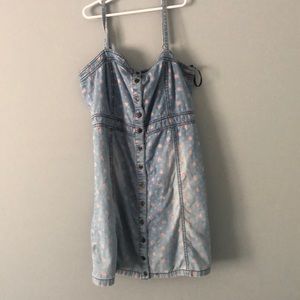 floral denim dress